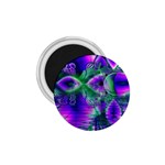Evening Crystal Primrose, Abstract Night Flowers 1.75  Button Magnet