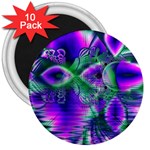 Evening Crystal Primrose, Abstract Night Flowers 3  Button Magnet (10 pack)