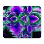 Evening Crystal Primrose, Abstract Night Flowers Large Mouse Pad (Rectangle)