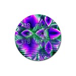 Evening Crystal Primrose, Abstract Night Flowers Magnet 3  (Round)