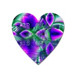 Evening Crystal Primrose, Abstract Night Flowers Magnet (Heart)