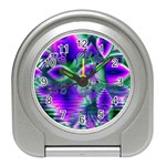 Evening Crystal Primrose, Abstract Night Flowers Desk Alarm Clock