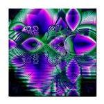 Evening Crystal Primrose, Abstract Night Flowers Face Towel