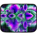Evening Crystal Primrose, Abstract Night Flowers Mini Fleece Blanket (Two Sided)