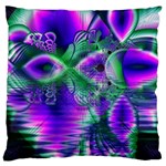 Evening Crystal Primrose, Abstract Night Flowers Large Cushion Case (Two Sided) 