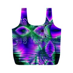Evening Crystal Primrose, Abstract Night Flowers Reusable Bag (M) from ZippyPress Front