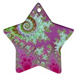 Raspberry Lime Surprise, Abstract Sea Garden  Star Ornament