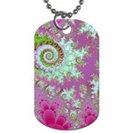 Raspberry Lime Surprise, Abstract Sea Garden  Dog Tag (Two-sided) 