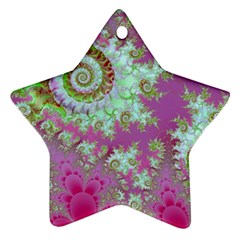 Raspberry Lime Surprise, Abstract Sea Garden  Star Ornament (Two Sides) from ZippyPress Front