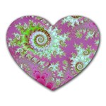 Raspberry Lime Surprise, Abstract Sea Garden  Mouse Pad (Heart)