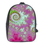 Raspberry Lime Surprise, Abstract Sea Garden  School Bag (Large)