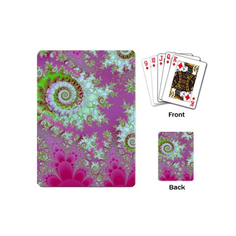 Raspberry Lime Surprise, Abstract Sea Garden  Playing Cards (Mini) from ZippyPress Back