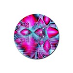 Ruby Red Crystal Palace, Abstract Jewels Drink Coaster (Round)