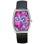 Ruby Red Crystal Palace, Abstract Jewels Tonneau Leather Watch