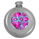 Ruby Red Crystal Palace, Abstract Jewels Hip Flask (Round)