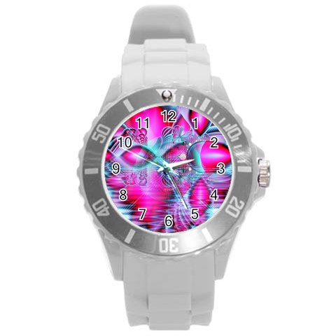 Ruby Red Crystal Palace, Abstract Jewels Plastic Sport Watch (Large) from ZippyPress Front