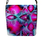 Ruby Red Crystal Palace, Abstract Jewels Flap Closure Messenger Bag (Large)