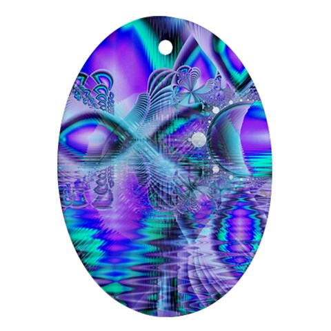 Peacock Crystal Palace Of Dreams, Abstract Oval Ornament from ZippyPress Front