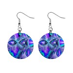 Peacock Crystal Palace Of Dreams, Abstract Mini Button Earrings