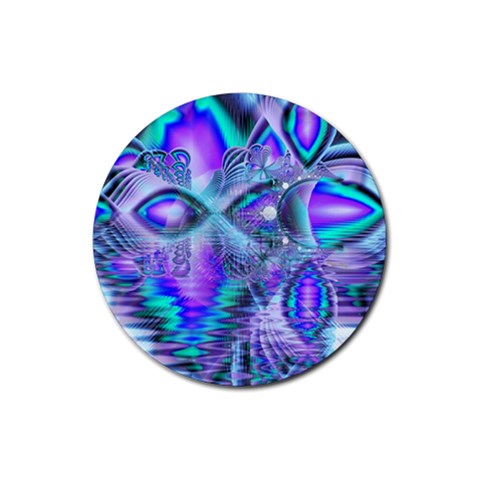Peacock Crystal Palace Of Dreams, Abstract Drink Coaster (Round) from ZippyPress Front