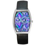 Peacock Crystal Palace Of Dreams, Abstract Tonneau Leather Watch