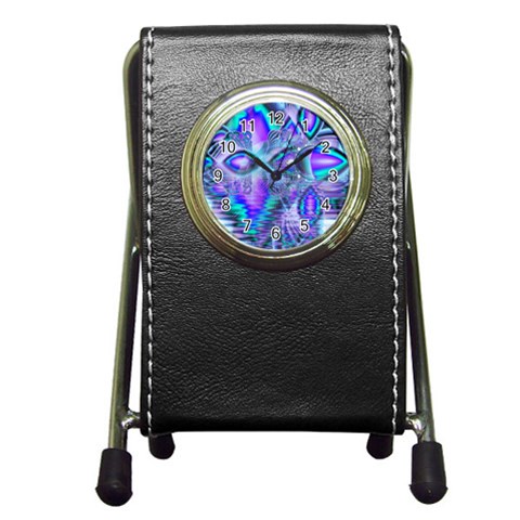 Peacock Crystal Palace Of Dreams, Abstract Stationery Holder Clock from ZippyPress Front