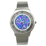 Peacock Crystal Palace Of Dreams, Abstract Stainless Steel Watch (Slim)