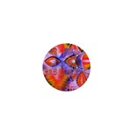 Crystal Star Dance, Abstract Purple Orange 1  Mini Button Magnet