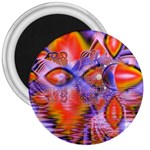 Crystal Star Dance, Abstract Purple Orange 3  Button Magnet
