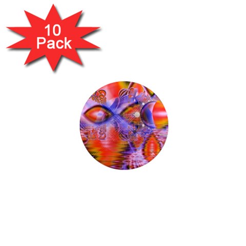Crystal Star Dance, Abstract Purple Orange 1  Mini Button Magnet (10 pack) from ZippyPress Front