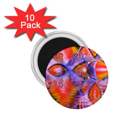 Crystal Star Dance, Abstract Purple Orange 1.75  Button Magnet (10 pack) from ZippyPress Front