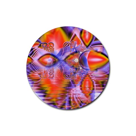 Crystal Star Dance, Abstract Purple Orange Drink Coasters 4 Pack (Round) from ZippyPress Front