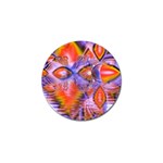 Crystal Star Dance, Abstract Purple Orange Golf Ball Marker