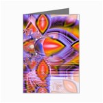 Crystal Star Dance, Abstract Purple Orange Mini Greeting Card