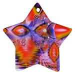 Crystal Star Dance, Abstract Purple Orange Star Ornament (Two Sides)