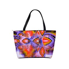 Crystal Star Dance, Abstract Purple Orange Large Shoulder Bag from ZippyPress Back
