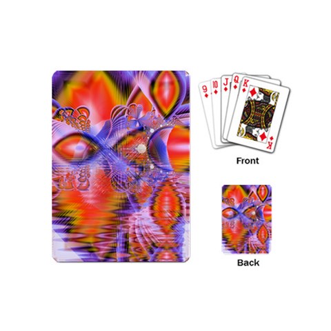 Crystal Star Dance, Abstract Purple Orange Playing Cards (Mini) from ZippyPress Back