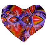 Crystal Star Dance, Abstract Purple Orange 19  Premium Heart Shape Cushion