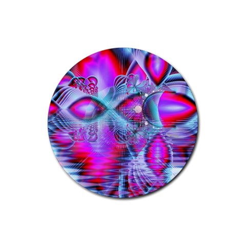 Crystal Northern Lights Palace, Abstract Ice  Drink Coasters 4 Pack (Round) from ZippyPress Front