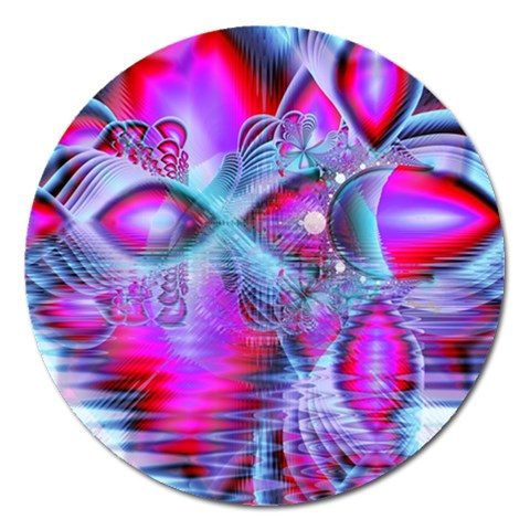Crystal Northern Lights Palace, Abstract Ice  Magnet 5  (Round) from ZippyPress Front