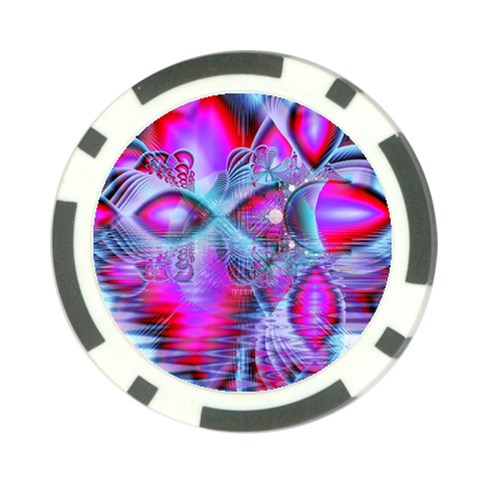 Crystal Northern Lights Palace, Abstract Ice  Poker Chip (10 Pack) from ZippyPress Front