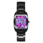 Crystal Northern Lights Palace, Abstract Ice  Stainless Steel Barrel Watch