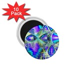 Abstract Peacock Celebration, Golden Violet Teal 1.75  Button Magnet (10 pack)