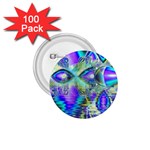 Abstract Peacock Celebration, Golden Violet Teal 1.75  Button (100 pack)