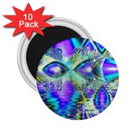 Abstract Peacock Celebration, Golden Violet Teal 2.25  Button Magnet (10 pack)