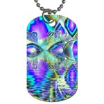 Abstract Peacock Celebration, Golden Violet Teal Dog Tag (One Sided)