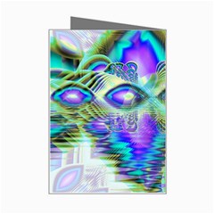 Abstract Peacock Celebration, Golden Violet Teal Mini Greeting Card from ZippyPress Right
