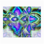 Abstract Peacock Celebration, Golden Violet Teal Glasses Cloth (Small, Two Sided)