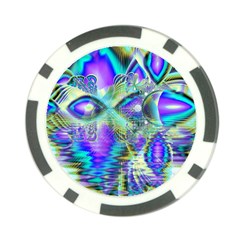 Abstract Peacock Celebration, Golden Violet Teal Poker Chip (10 Pack) from ZippyPress Front