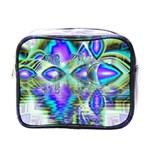 Abstract Peacock Celebration, Golden Violet Teal Mini Travel Toiletry Bag (One Side)